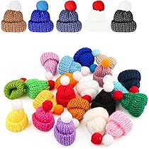 30 Mini Cappelli Lavorati A Maglia | Per Decorazione Torte, Bottiglie, Albero Di Natale | Colorati