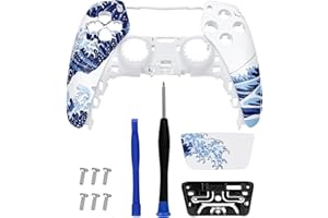 Ceozon Ersatz-Frontgehäuseabdeckung mit Touchpad-Reparatur-Zubehör-Set, kompatibel mit PS5-Controller BDM-010, BDM-020, BDM-030, BDM-040, BDM-050
