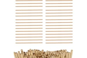 THOLIRE 30pcs Wooden Dowels 20cm x 5mm – Craft Sticks for DIY Projects, Natural Hardwood Cake Dowels, Bamboo Rods for Model Making, School Crafts & Woodworking – Smooth Finish, Durable & Eco-Friendly