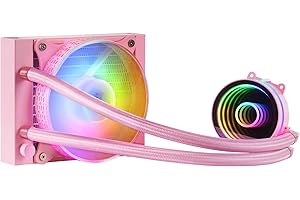 Mars Gaming ML-ONE120, Refrigeración Líquida CPU, TDP 200 W, Espejo Infinito, Ventilador FRGB Silencioso, Multisocket Universal, Rosa