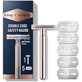 King C. Gillette Krom Kaplama Saplı ve 5 Platin Kaplamalı &Ccedil;ift Kenarlı Emniyet Jilet Yedekleri