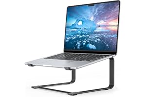SOUNDANCE Laptop Ständer für Schreibtisch, Metall Computer Riser, Schwere Stabile PC Halterung, Ergonomische Laptops Aufzug für 12 bis 17,3 Zoll Notebook Computer, Schwarz