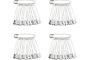 THE BEAD SHOP Spille di sicurezza da 55 mm, confezione da 48, nichelate, vestiti, arti e mestieri, cucitura, orlatura, tessuto, abbigliamento per bambini