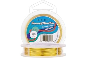 BENECREAT 22Gauge (0.6mm) Fil en Or résistant à la ternissure Fabrication de Bijoux en Fil de Cuivre, 20M/22Yard