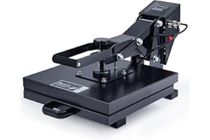 CREWORKS Machine de Presse à Chaud 38x38cm 1400W pour T Shirt avec Contrôle Digital Chauffage à Double Tube Multifonction Polyvalente pour Tissu Oreillers Tapis de Souris Sacs Tote