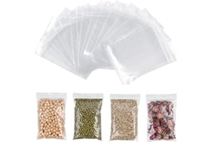 AiQInu 100 Piezas Bolsas Zip 8 x 12 cm, Bolsas Plastico Transparente, Bolsas Autocierre Bolsas Plastico Pequeñas para Joyería, Confitería, Componentes Electrónicos