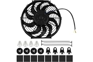 DOCAS 12 pulgadas 12V 80W Ventilador de refrigeración para automóvil,ventilador eléctrico universal con kit de montaje