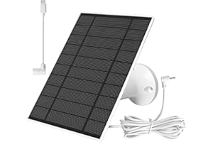 Hossom Solarpanel für Ring Kamera, 6W Kamera Solarmodul Kompatibel mit Ring Spotlight Cam/Pro/Plus und Stick Up Cam Akku, Solarpanel IP66 Wasserdicht mit 9.8ft Kabel & Barrel Stecker zu USB-C Adapter