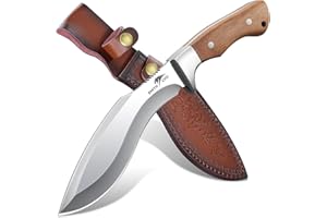 SMITH CHU Outdoor couteaux, D2 acier couteau de survie avec fourreau, lame fixe Bushcraft couteau de camping, couteau de chasse pour le camping, la randonnée et la pêche