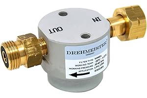 Drehmeister Filtro gas intelligente per bombole di gas W21,8 x 1/14 LH – Filtro bottiglia (LPG, CNG, propano, butano) per caravan, camper, roulotte, barbecue, cucina a gas o carrello elevatore