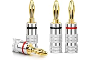 QttvbTna 4 Stück Lautsprecher-Bananenstecker, 4mm Lautsprecheranschlüsse, Audio-Buchsenanschluss für Lautsprecherkabel, Buchsen, Verstärker, passend für Kabel mit Einer Drahtgröße bis zu 4mm