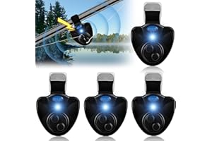 MITENING Allarme per morsi da Pesca, 4 Pezzi Indicatore di Abboccata Elettronico, Indicatore di abboccata elettronico per pesca sensibile, Luce di Allarme sulla Canna da Pesca all'aperto per la Pesca Notturna