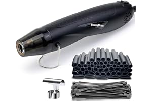 FloweryOcean Mini Pistolet à Air chaud 350W,2 Température 392°F/662°F Décapeur Thermique,Protection de Surcharge,pour Gaufrage,Gaines thermorétractable,Epoxy,Emballage Rétractable,Marquage CE (Noir)