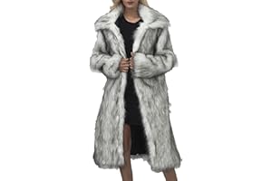 WHZXYDN Mode Col Carré Longue Fausse Fourrure Femmes Veste Femmes Automne Et Hiver Long Manteau Veste Femmes