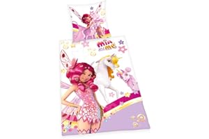 ‎KLAUS HERDING GMBH Herding Mia & Me Bettwäsche-Set, Wendemotiv, Kopfkissenbezug 80 x 80 cm, Bettbezug 135 x 200 cm, Baumwolle/Renforcé, Mehrfarbig