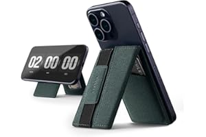 VULKIT Magnetische Brieftasche, Leder, verstellbar, magnetischer Telefonständer, Kartenhalter mit Handy-Griff, RFID-/NFC-blockierende Funktionalität, Magsafe-Handyhülle, kompatibel mit iPhone 12/13/14