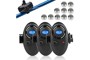 Coolnice Empfindsame Angeln Bissanzeiger Elektronisch Set mit LED-Leuchtanzeiger Sound Einstellen Swinger Vibration auf der Rute Angelsummer Ausrüstung von Fischer Fischerei Gerät