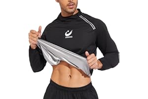 LAZAWG Sauna Jacket for Men Long Sleeves Short Side Zip Sauna Suit Exercise Sweat Suits