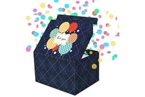 FETTIPOP Esplosiva Coriandoli Sorpresa Scatola Regalo (Blu notte) 18,5 x 14 x 11 cm, Confezione Scatola Regalo Lui Lei Anniversario, Compleanno, Qualsiasi occasione