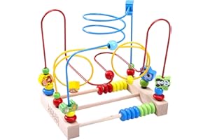 Jaques of London Activity Cube | Premium Wooden Activity Cube for Toddlers with Bead Maze and Abacus | Fun and Educational Bead Maze Toy | Wooden Activity Table for Early Learning | Since 1795