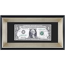 Shadow Box Bilderrahmen Schwarz - Dollar Schein Rahmen 13,2x25,9cm