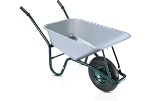 ‎2MGOODS 2mGoods Schubkarre 110L mit Luftreifen – Gartenkarre 200 kg Tragkraft, verzinkter Stahl, rostfrei & stabil – Perfekt für Garten, BAU & Landwirtschaft (Grün)