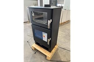 ‎NANA IF EEK A+ - Fireplace with Baking Compartment Inox Verso F Wood Stove 9 kW Fireplace Oven Wood Multiple Use Heating Oven