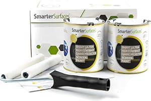 SMARTERSURFACES Smarter Surfaces Ultra High Contrast Projector Screen Paint 4.5m² | HD 4K 8K Projections Screen Paint Dark Grey for Home Theather & Gaming | Designed for Dark Rooms (Gain Value 0.24)