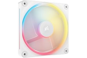 CORSAIR iCUE Link LX120-R RGB 120mm Ventilador Inverso PWM – Ventilador Único – Bajo Nivel de Ruido, Cojinete de Cúpula Magnética, Lazos de Luz Duales, Tornillos QuikTurn™, Cero RPM – Blanco