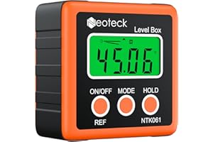 Neoteck Angle Finder Digitale/LCD Goniometro Inclinometro Impermeabile Digitale/Bevel Box Livello Misuratore Angolo Magnetico Auto Spegnimento - Colore Arancione