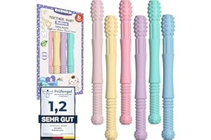 OKONKN Rurki do gryzienia, pomoc w ząbkowaniu, pierścień do gryzienia dla niemowląt, bez BPA, silikonowe, 3 sztuki, dopuszczone przez US-Cpc (3 sztuki)