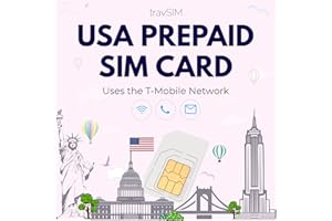 travSIM Karta SIM USA (korzysta z sieci T-Mobile) | 50 GB danych mobilnych z prędkością 4G / 5G | karta SIM do USA z nieograniczonymi rozmowami i SMS-ami w USA | karta SIM US SIM, ważna przez 21 dni