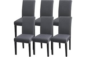 Fuloon Stuhlhussen 4er 6er Set, Stuhlüberzug Universal Stretch Abnehmbare Stuhlbezug Protector Cover, für Haus Esszimmer Moderne Hochzeit Bouquet, Hotel, Restaurant Dekor