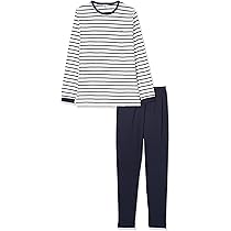 Pyjama rayé en tubique enfant MARSHMALLOW/SMOKING | Petit Bateau