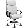BASETBL Executive Office Chair Comfy Chair, TUV & EN1335 Standard Ergonomic Computer Desk Chair, Multi-zone Support Skin-friendly Breathable Fabric, High Back for Home Office Widen and Enlarge (Grey)