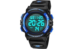 aswan watch Montre Digitale Enfant avec Chronomètre, Eclairage, Alarme, Calendrier-Montres Sport pour Fille Garcon avec Bracelet en Silicone-S/M