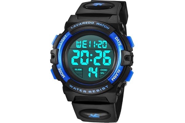 aswan watch Montre Digitale Enfant avec Chronomètre, Eclairage, Alarme, Calendrier-Montres Sport pour Fille Garcon avec Bracelet en Silicone-S/M