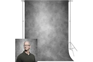 econious Sfondo Fotografico, 1,5 m x 2,2 m Sfondo fotografico grigio astratto, Sfondo fotografico professionale per oggetti di scena da studio, con tasca per asta (solo sfondo)