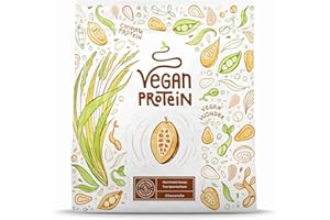 Alpha Foods | Wegańskie białko w proszku | Smak czekolady | 100% białko wegańskie | 21g dawka wegańskiego proszku białkowego z grochu, ryżu, słonecznika i soi | Białko izolowane dla masy mięśniowej |