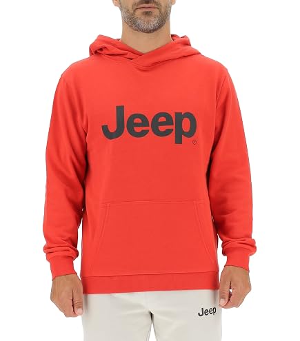 JEEP Felpa Con Cappuccio Donna J Stampa Grande J23s - Maglia Lunga In Cotone Con Tasche, Stella Oversize