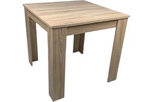 ‎MÖBEL SD Möbel SD Esstisch Dani Sonoma Eiche hell Sägerau 80x80