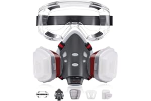 FACEMOON Reusable Protective Face Mask, Painting Dust And Gas Mask, Replaceable 10 Filter Cotton, Suitable For Various Workplaces, Painting, Workshops, Factories, Etc