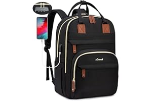 LOVEVOOK Mochila Mujer Antirrobo con Candado Codificado, 15,6 Pulgadas Mochila Portatil,Mochila Mujer Grande con Puerto de Carga USB,Mochila Para Universidad Viajes Trabajo Negocios Profesora