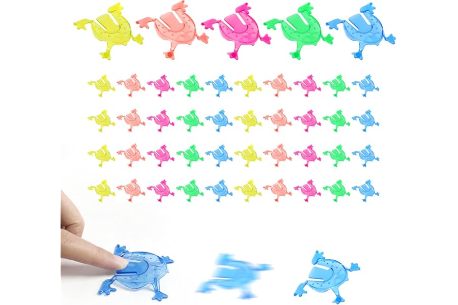 XMNIVATE 40 Pieces Bouncing Frog Toys, Jumping Toys, Mini Frog Toys, Parent-Child Toys, Party Game Props for Kids (Random Colors)