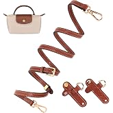 Longchamp Mini Kadın Omuz Askısı, Deri Konyak Omuz Askısı, Ayarlanabilir No-Punch &Ccedil;anta Kemeri, Long Champ Strap i&ccedil;in