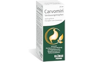Carvomin pflanzliche Verdauungstropfen bei Magen-Darm-Beschwerden, Blähungen, Völlegefühl & Magenkrämpfen - mit natürlichen Bitterstoffen und ohne Schöllkraut - 20 ml