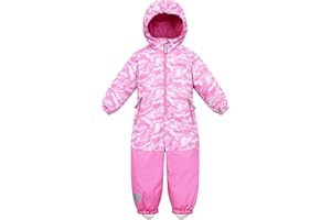 Owntop Schneeanzug Kinder Unisex, Schneeoverall Mädchen Jungen, Winddicht Wasserdicht Skianzug mit Kapuze Reißverschluss 98-122