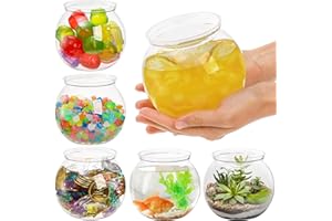 Okllen 6 Pack Plastic Fish Bowl, 26 Oz Clear Ivy Bowls Sweet Bowl, Unbreakable Bubble Ball Vases for Party Decor, Carnival Games, Candy, Table Centerpiece, BPA Free