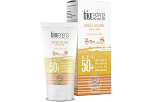 Bioregena | Crème solaire SPF50 Bébé + 6 mois Bio | Très Haute protection solaire | Haute tolérence & Résiste à l'eau | Hypoallergénique | Pénètre rapidement & Ne colle pas | Made in France | 40 ml