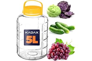 KADAX Stor fermenteringsburk i glas, förvaringsbehållare med hermetiskt lock, perfekt för beredning av pickles och surkål (5